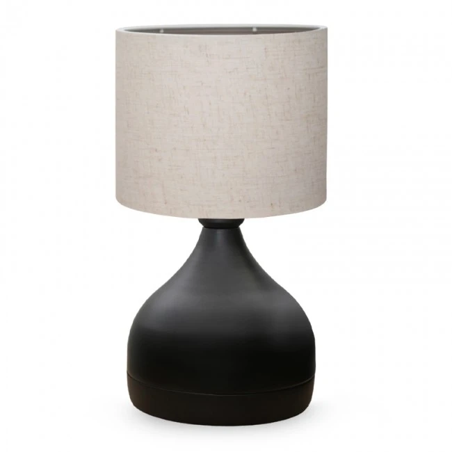 Neil Megapap fabric/metallic table lamp in cream/black color 18,5x17x32cm.
