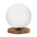 Onda Megapap E14 wooden - glass table lamp in natural - white color Ø15x22cm.