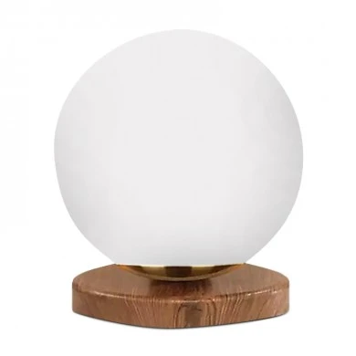 Onda Megapap E27 wooden - glass table lamp in natural - white color Ø15x22cm.