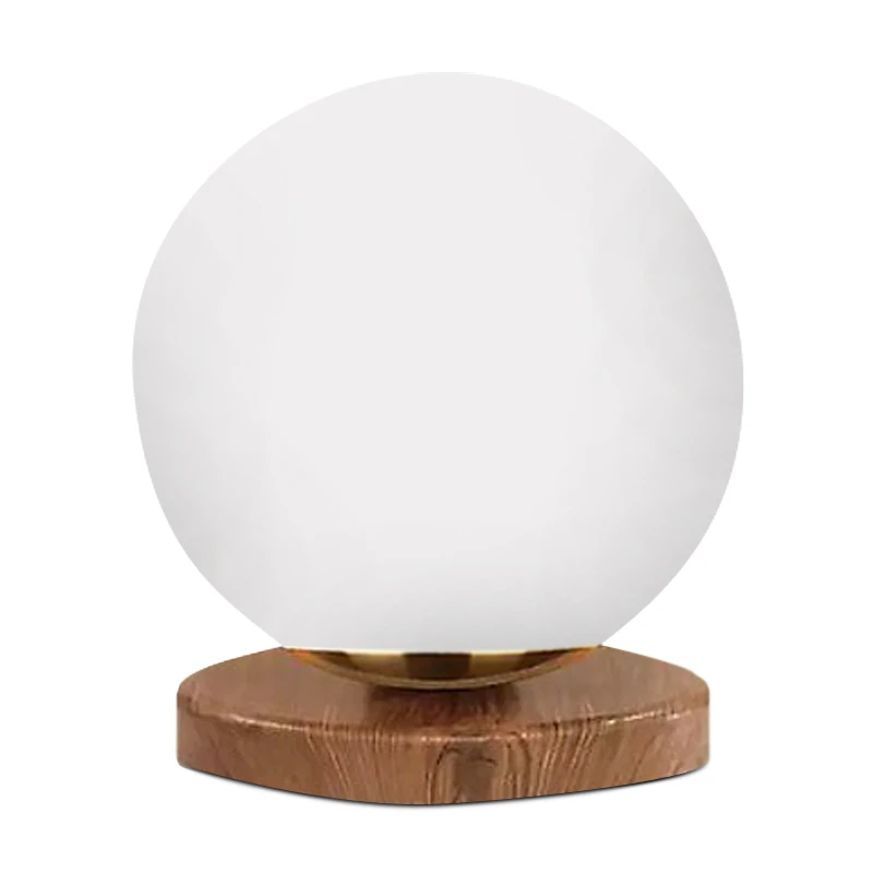 Onda Megapap E14 wooden - glass table lamp in natural - white color Ø15x22cm.