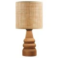 Tino Megapap E27 pe rattan/wooden table lamp in natural/brown color Ø15x32cm.