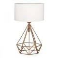 Vanstone Megapap fabric/metallic table lamp in cream/golden color 24x15x39cm.