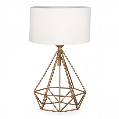 Vanstone Megapap fabric/metallic table lamp in cream/golden color 24x15x39cm.