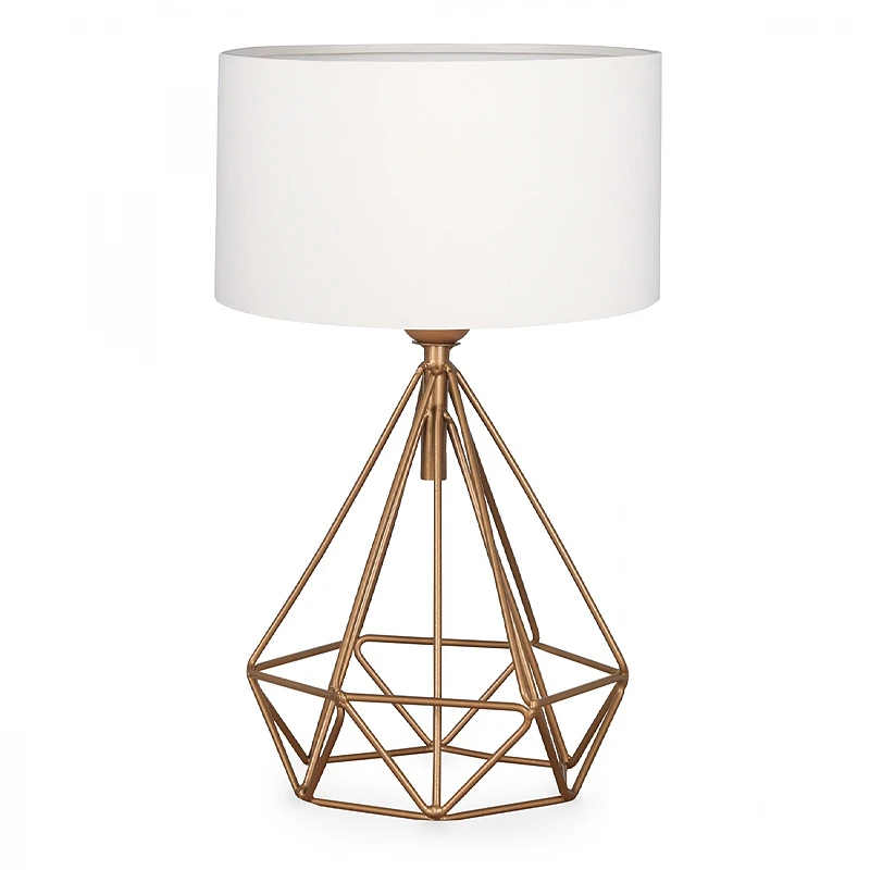 Vanstone Megapap fabric/metallic table lamp in cream/golden color 24x15x39cm.