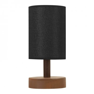 Volge Megapap E27 wood/fabric table lamp in black color 15x15x34cm.