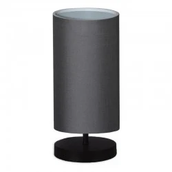 Winkler Megapap fabric/wooden/metallic table lamp in anthracite/black color 15x24x30cm.