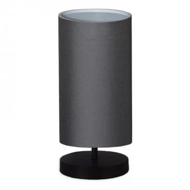 Winkler Megapap fabric/wooden/metallic table lamp in anthracite/black color 15x24x30cm.