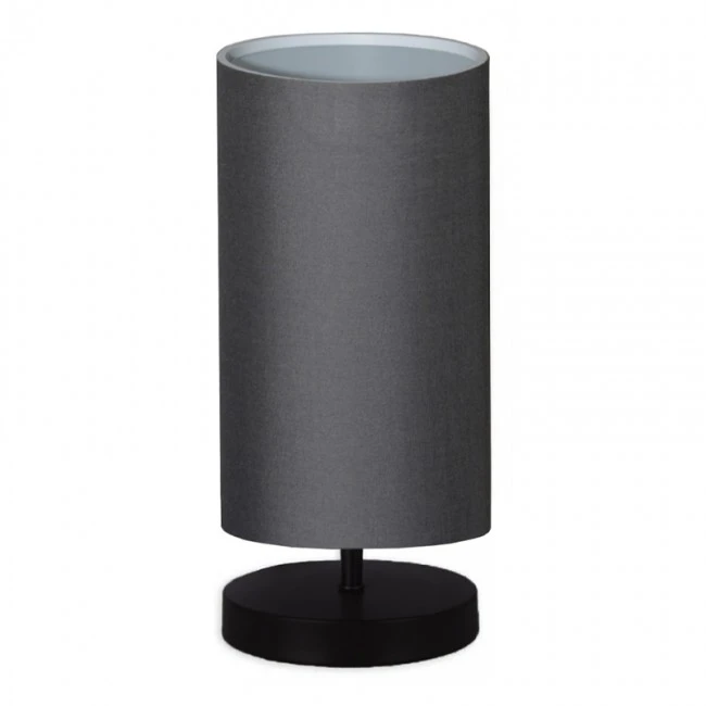 Winkler Megapap fabric/wooden/metallic table lamp in anthracite/black color 15x24x30cm.