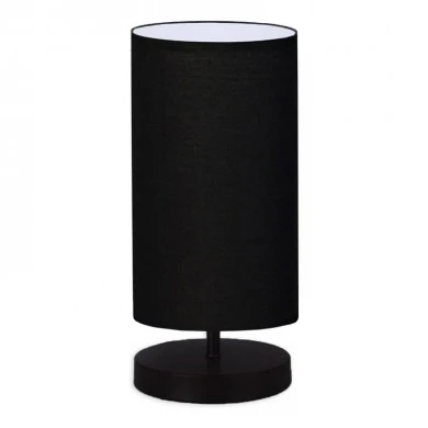 Winkler Megapap fabric/wooden/metallic table lamp in black color 15x24x30cm.