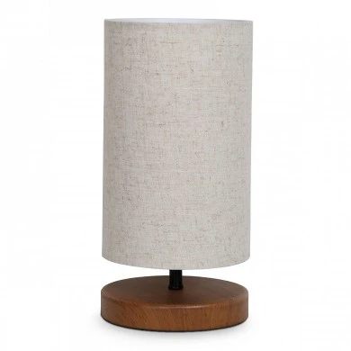 Winkler Megapap wicker fabric/wooden/metallic table lamp in light brown color 15x15x30cm.