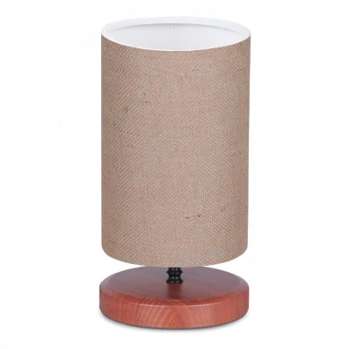Winkler Megapap wicker fabric/wooden/metallic table lamp in light brown color 15x24x30cm.