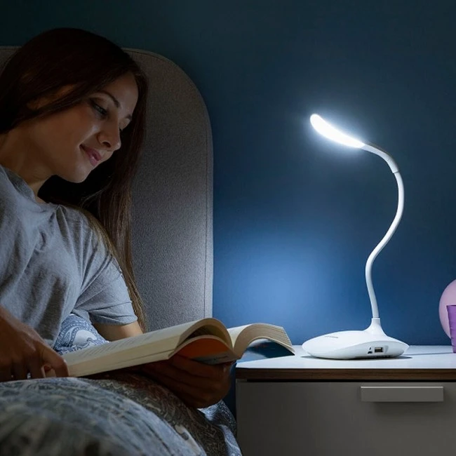 Innovagoods V0103192 Rechargeable touch LED desk lamp in white  Innovagoods V0103192
