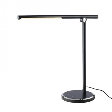 Touch LED desk lamp with USB charger metallic color black 40x15x35cm.