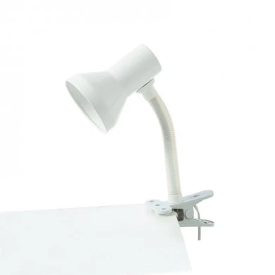 Desk lamp with clip E27 40W metal color white 10.5x14x27cm.