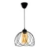 Abilene Megapap E27 metallic single-light ceiling light in black color 26x26x68cm.