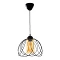 Abilene Megapap E27 metallic single-light ceiling light in black color 26x26x68cm.