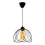 Abilene Megapap E27 metallic single-light ceiling light in black color 26x26x68cm.
