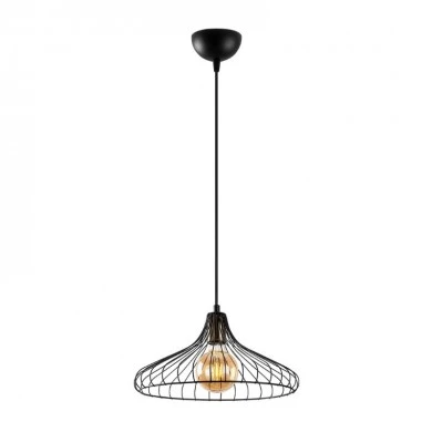 Adda Megapap E27 metallic ceiling lamp in black color Ø36x120cm.