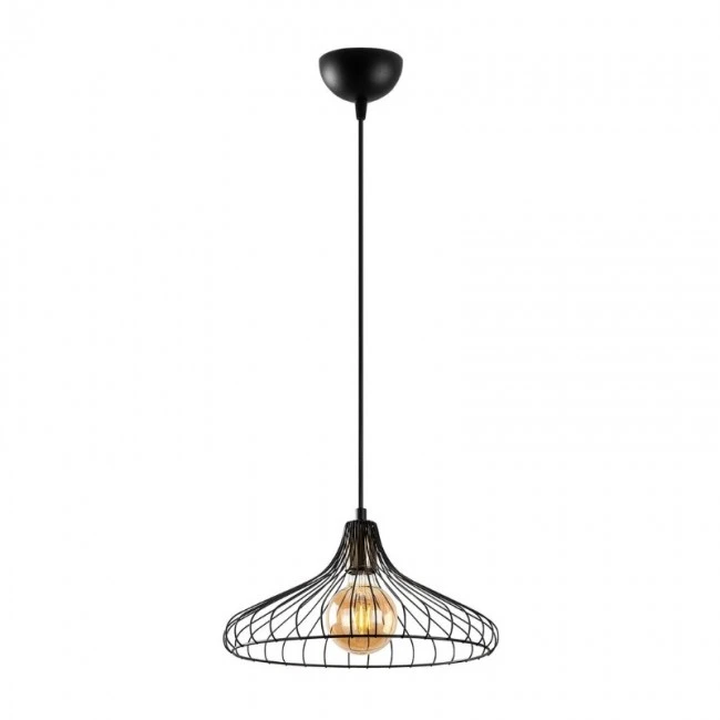 Adda Megapap E27 metallic ceiling lamp in black color Ø36x120cm.