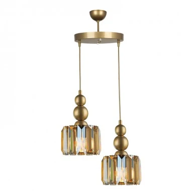 Alaba Megapap E27 metal - glass two-light ceiling light in gold color 30x30x80cm.