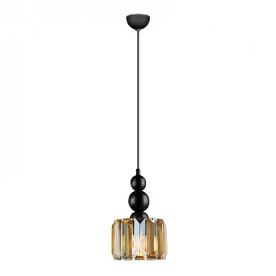 Alaba Megapap E27 metal - glass single-light ceiling light in black color 15x15x65cm.
