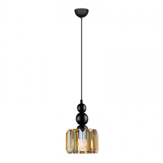 Alaba Megapap E27 metal - glass single-light ceiling light in black color 15x15x65cm.
