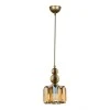 Alaba Megapap E27 metal - glass single-light ceiling light in gold color 15x15x65cm.
