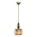 Alaba Megapap E27 metal - glass single-light ceiling light in gold color 15x15x65cm.