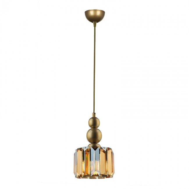 Alaba Megapap E27 metal - glass single-light ceiling light in gold color 15x15x65cm.