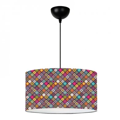 Alamea Megapap E27 fabric ceiling lamp multicolor victorian pattern Φ38x70cm.