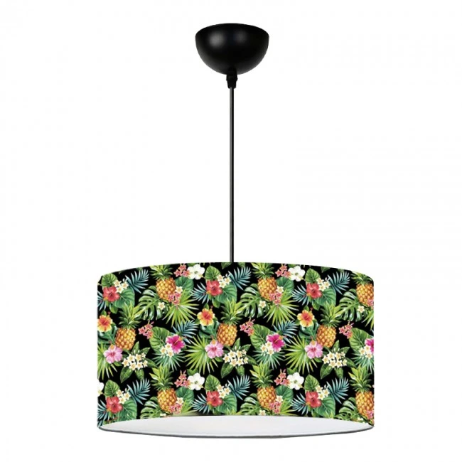 Alamea Megapap E27 fabric ceiling lamp multicolor floral Φ38x70cm.