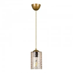 Alberto Megapap E27 acrylic single light ceiling light in gold color 10x10x60cm.