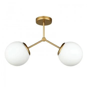 Alison Megapap metal - glass ceiling light in gold color Ø50x30cm.