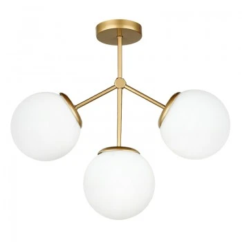 Alison Megapap metal - glass ceiling light in gold color Ø40x45cm.