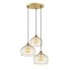 Alvaro Megapap E27 metallic three-light ceiling light in gold color 56x40x121cm.