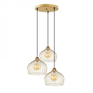 Alvaro Megapap E27 metallic three-light ceiling light in gold color 56x40x121cm.