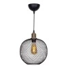 Amos Megapap Ε27 metallic ceiling light in black color 26x26x65cm.