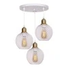 Amos Megapap E27 metallic three-lights ceiling light in white-gold color 30x30x65cm