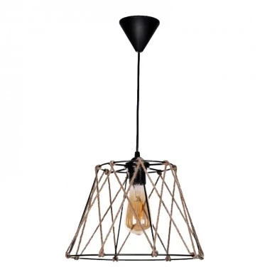 Andro Megapap E27 metallic - rope ceiling light in black - natural color Ø30x70cm.
