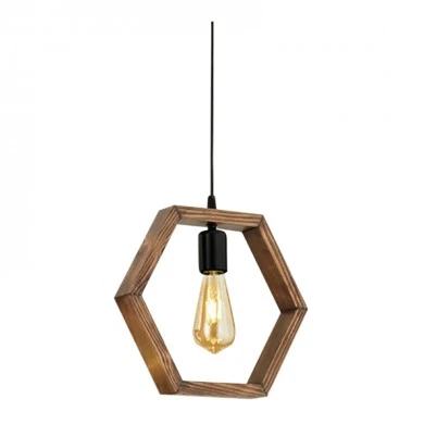 Annabelle Megapap wooden single-light ceiling light in walnut color 25x70cm.