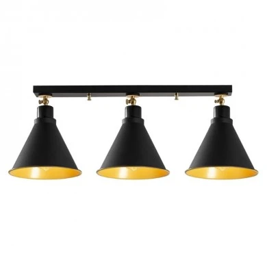 Arden Megapap E27 metallic three-light ceiling light in black color 72x20x26cm.
