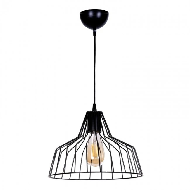 Arezzo Megapap E27 metallic ceiling light in black color Ø30x75cm.