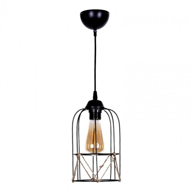 Argon Megapap E27 metallic ceiling light in black color Ø15x65cm.