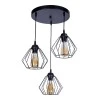 Bart Megapap E27 metallic ceiling three-light in black color 40x40x80cm.