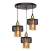 Caroline Megapap E27 metallic three-light ceiling light in black/golden color 30x30x70cm.