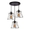 Cesa Megapap E27 metallic - rope ceiling three-light in black color 45x40x70cm.