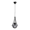 Chavi Megapap E27 metallic single-light ceiling light in black color 18x18x75cm.