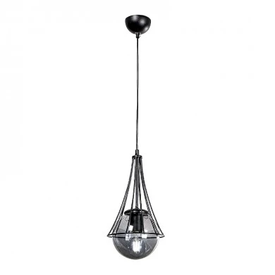 Chavi Megapap E27 metallic single-light ceiling light in black color 18x18x75cm.