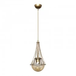 Chavi Megapap E27 metallic single-light ceiling light in golden color 18x18x75cm.
