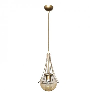 Chavi Megapap E27 metallic single-light ceiling light in golden color 18x18x75cm.